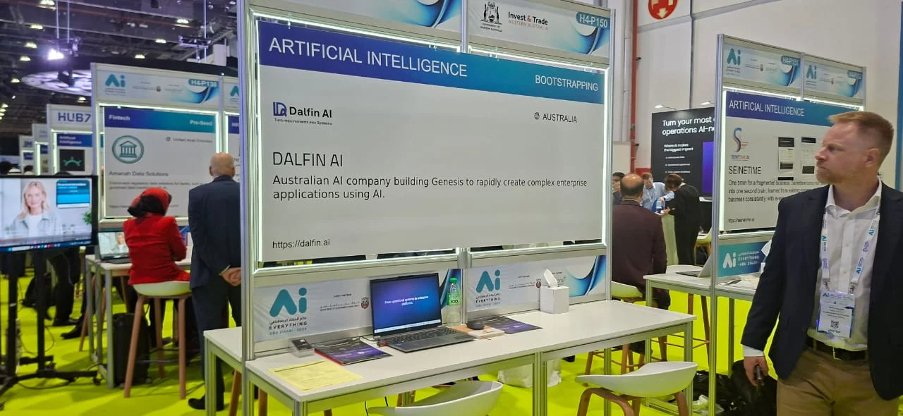 Dalfin AI’s exhibition space at Ai Everything Abu Dhabi 2026.