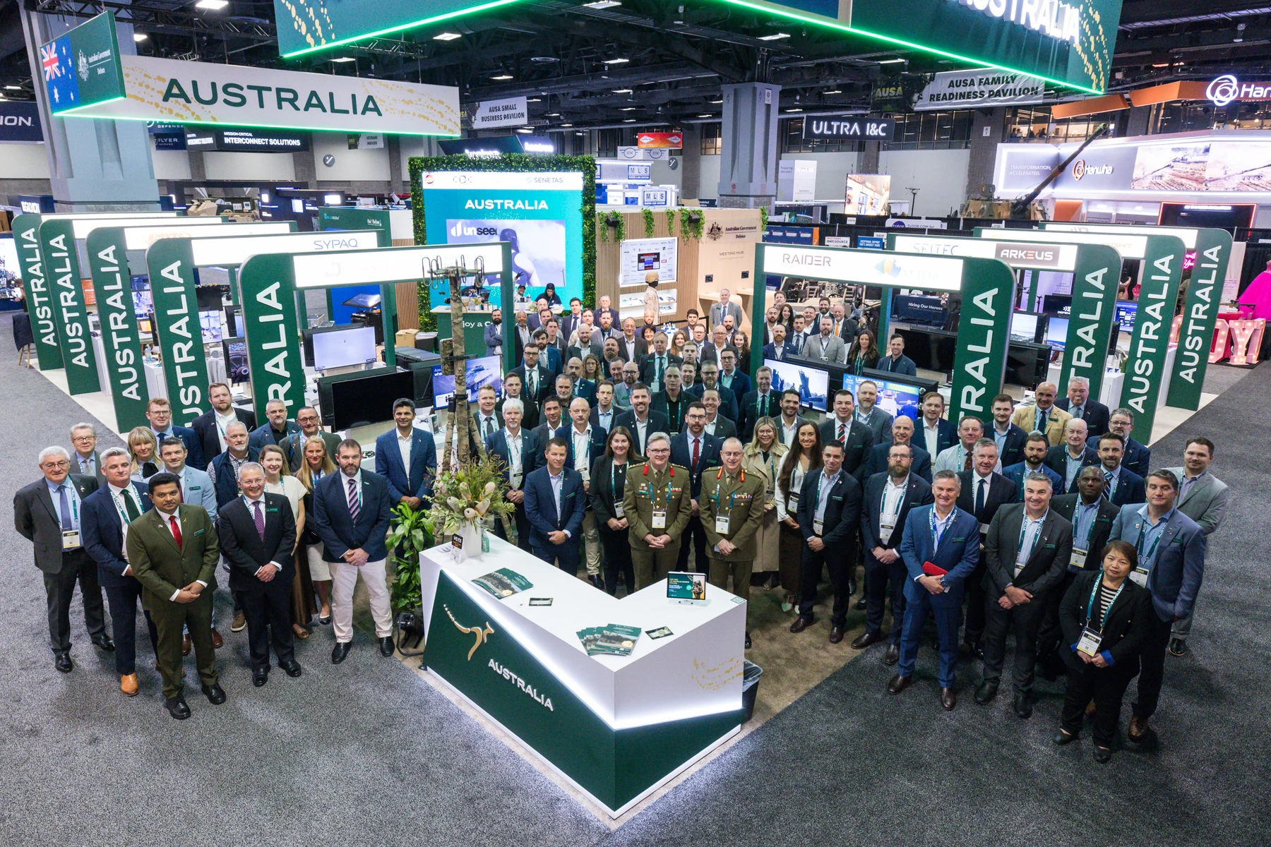 The Australian delegation at the AUSA 2025 pavilion.