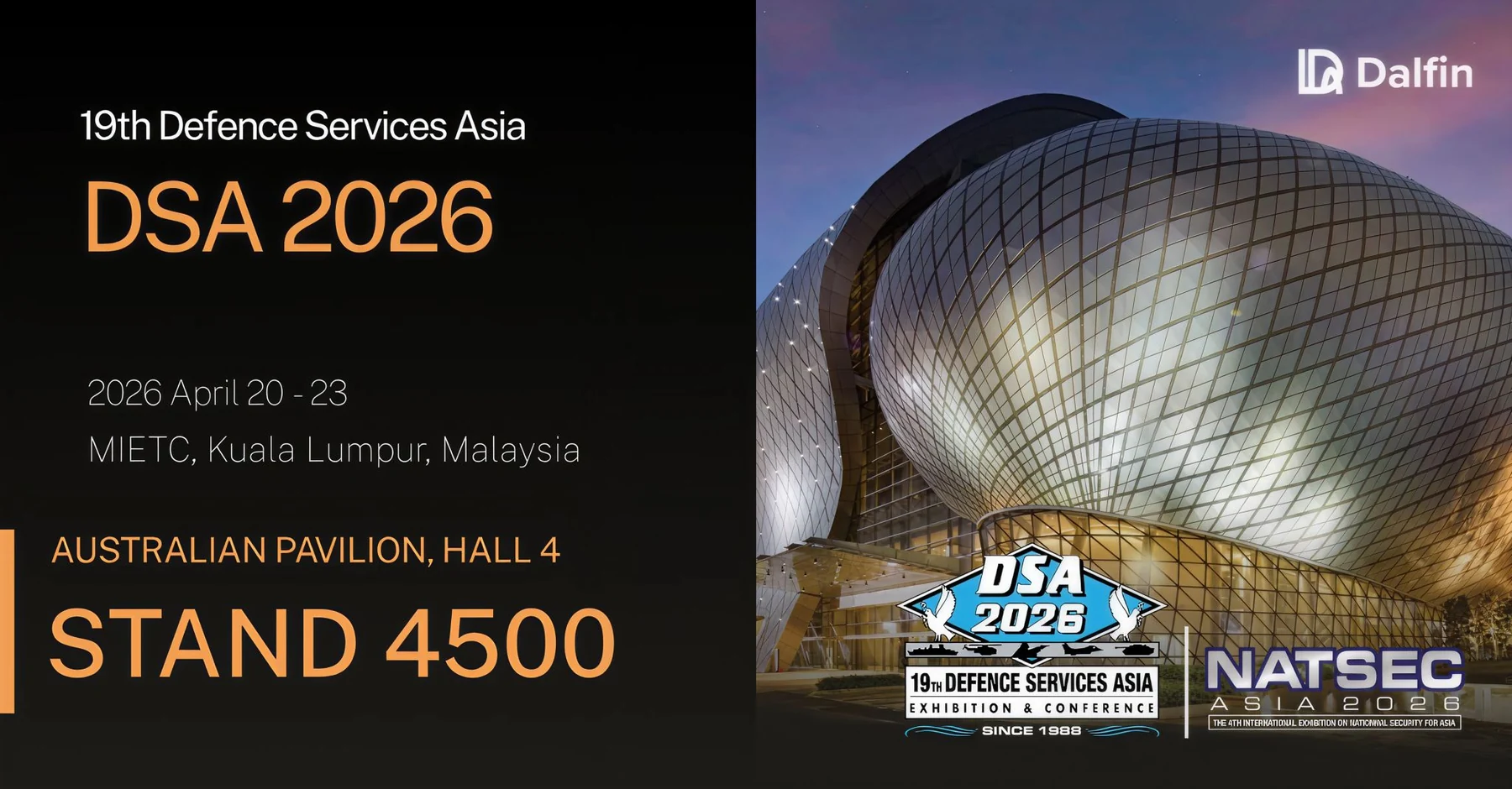 Dalfin AI’s participation announcement for Defence Services Asia 2026.