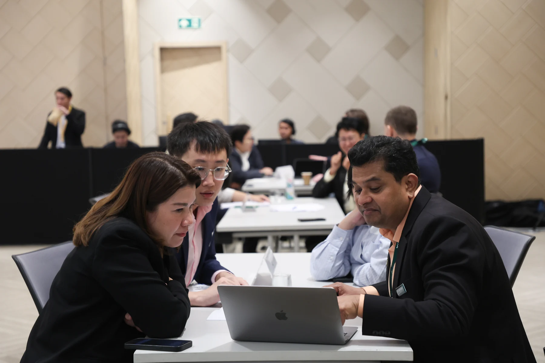 A business discussion during the Thailand mission.