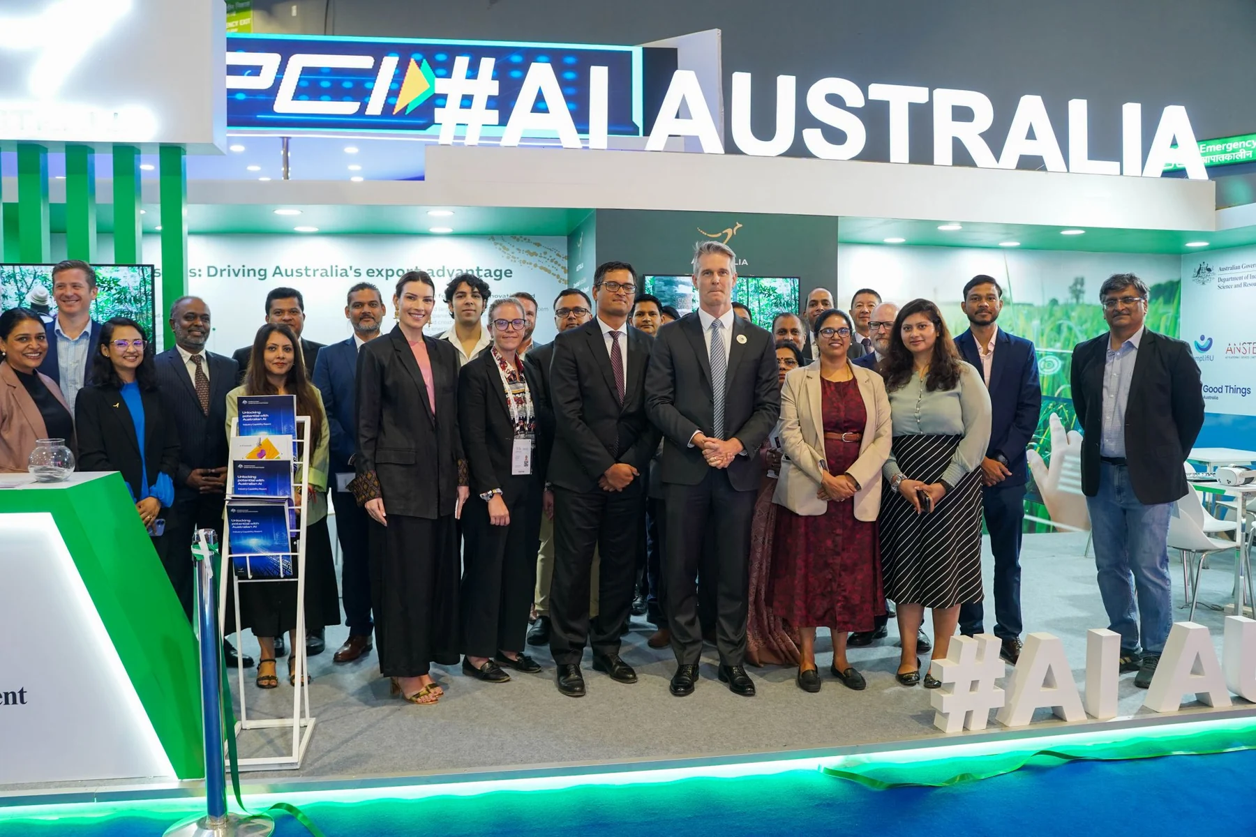 Australian delegation participants at the India AI Impact Summit 2026.