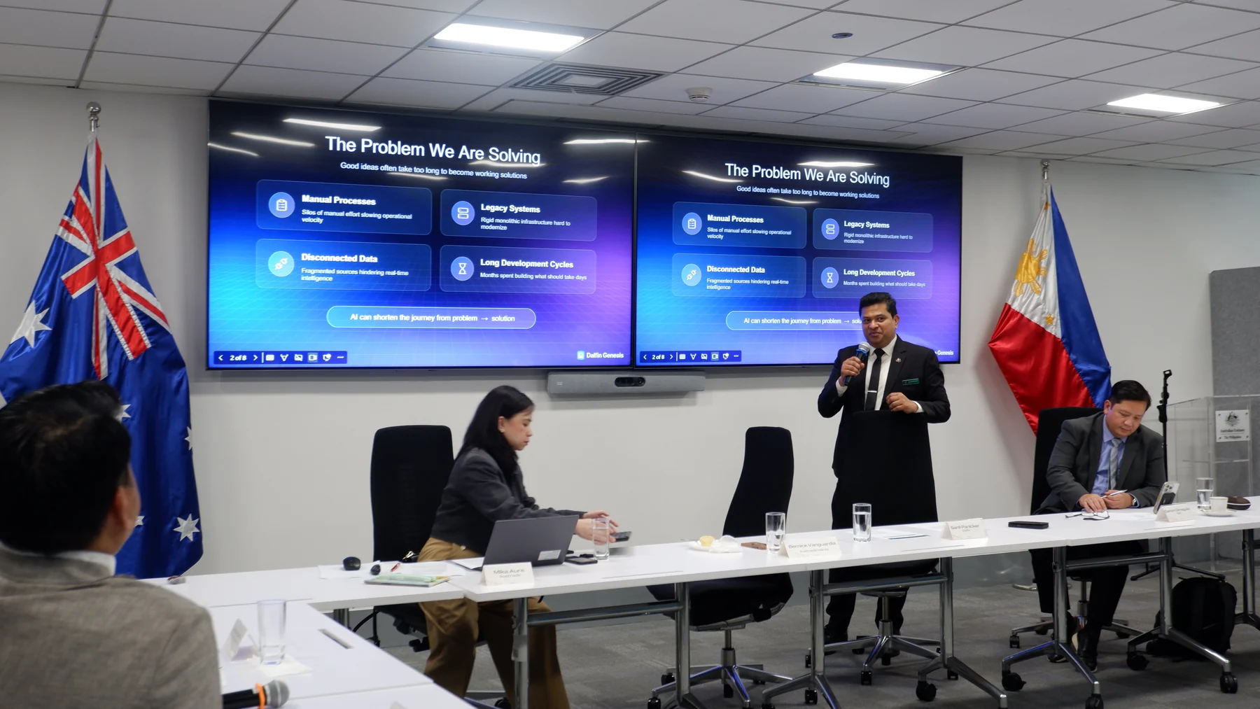 Dalfin AI presenting its approach to business application development.