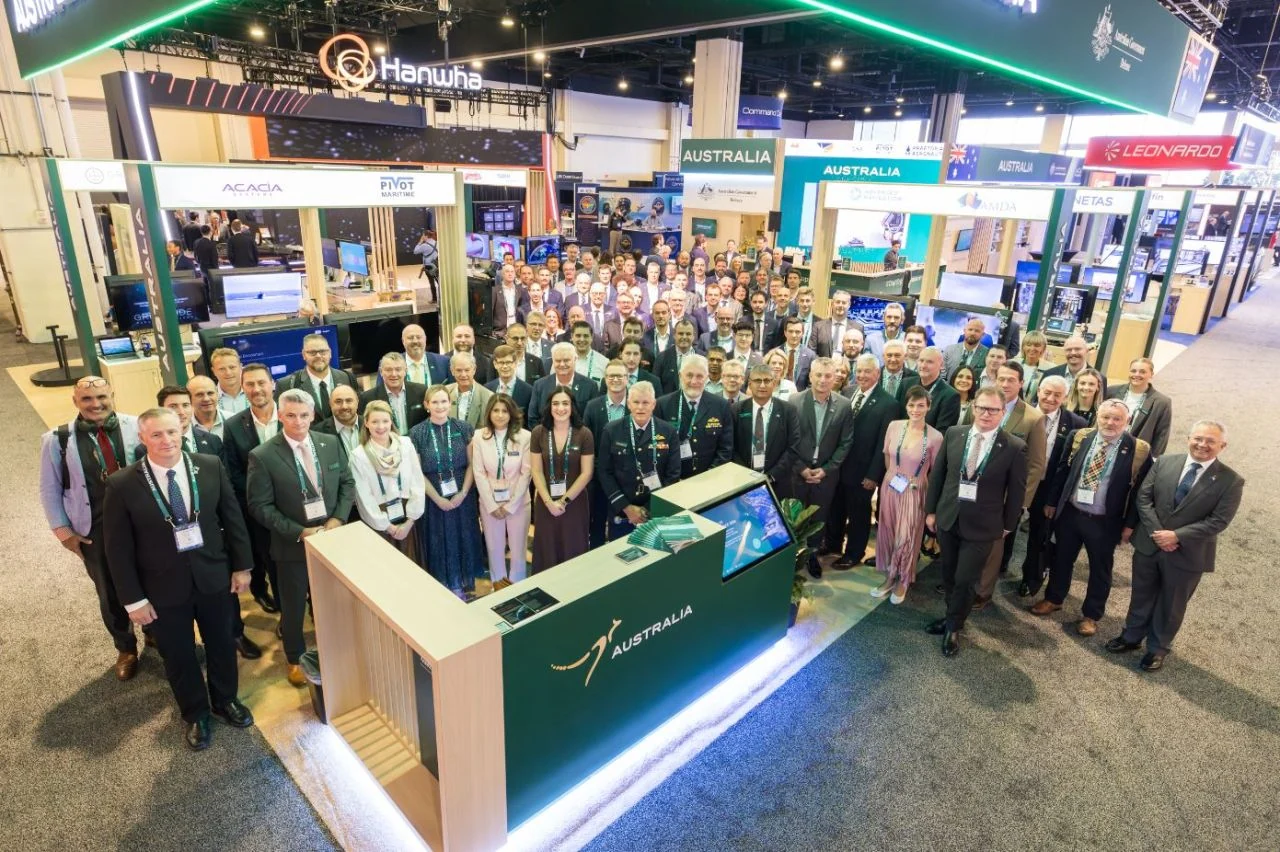 Australian delegation at the Sea-Air-Space 2026 pavilion.